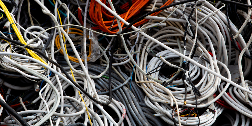 Why Property Managers and Letting Agents Choose Cable Wire Recycling for Tenancy Turnover Cable Waste Roller shutter door motor cable removed from a self storage unit for recycling